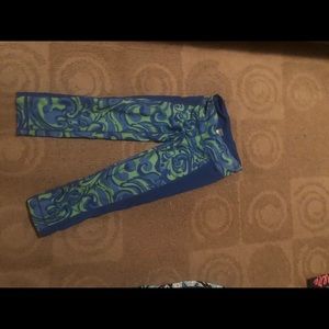 Lilly cropped blue and green leggings